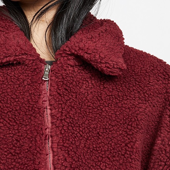 LAST ONE Dark Burgundy Oversize Pixie Teddy Coat - Picture 5 of 7